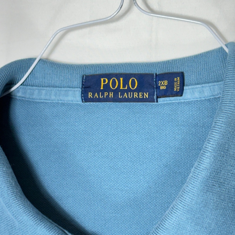 Polo Ralph Lauren Big & Tall 2XB Blue Short Sleeve Classic Fit Polo Shirt Mens - Picture 4 of 7